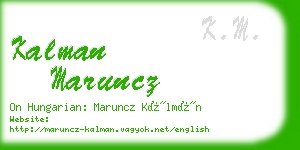 kalman maruncz business card